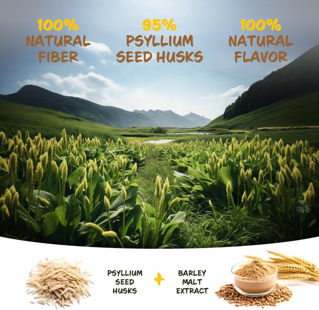 Dog Fiber Supplements with Psyllium Husk Seed for Digestive Health - Constipation Relief & Stool Hardener - 60 Capsules