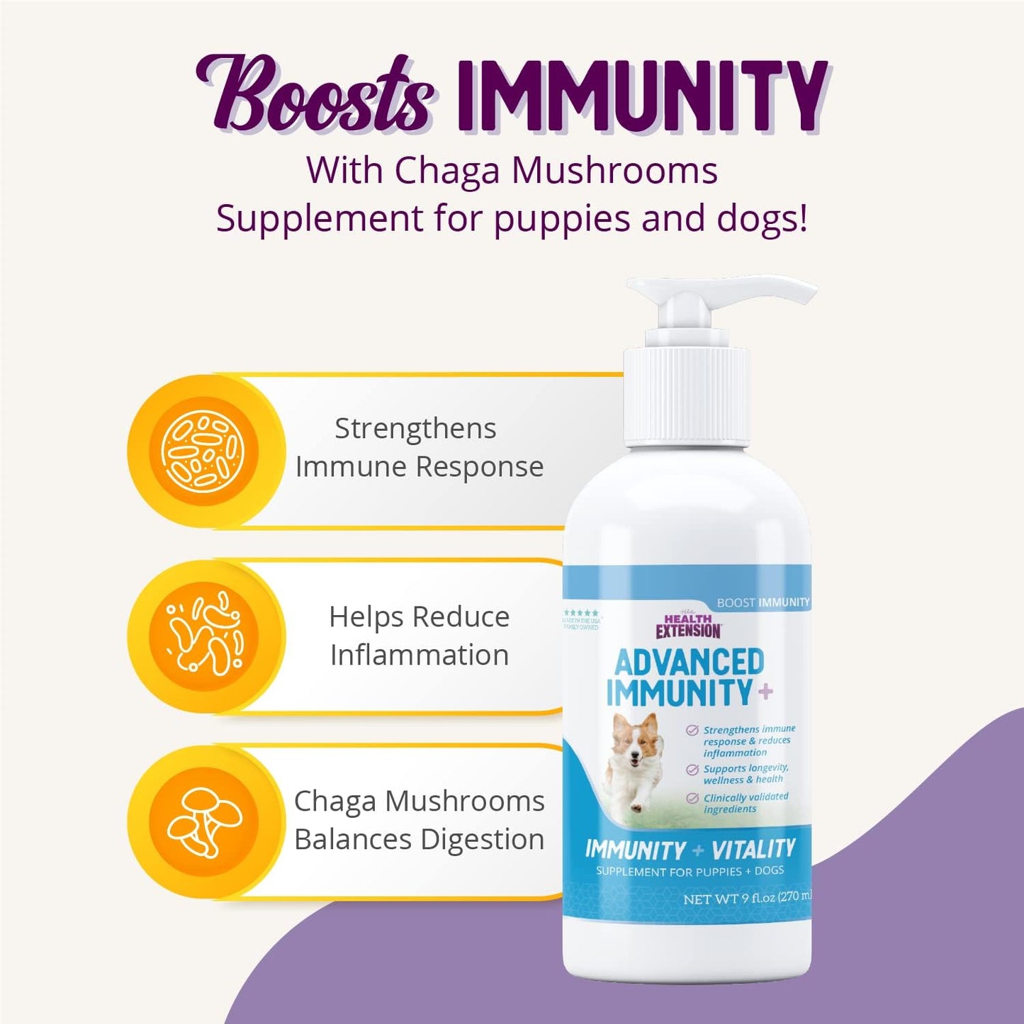 Dog Health Extension Advanced Immunity Supplement - Boost Immune System with Natural Antioxidants and Vitamins, 9 fl oz