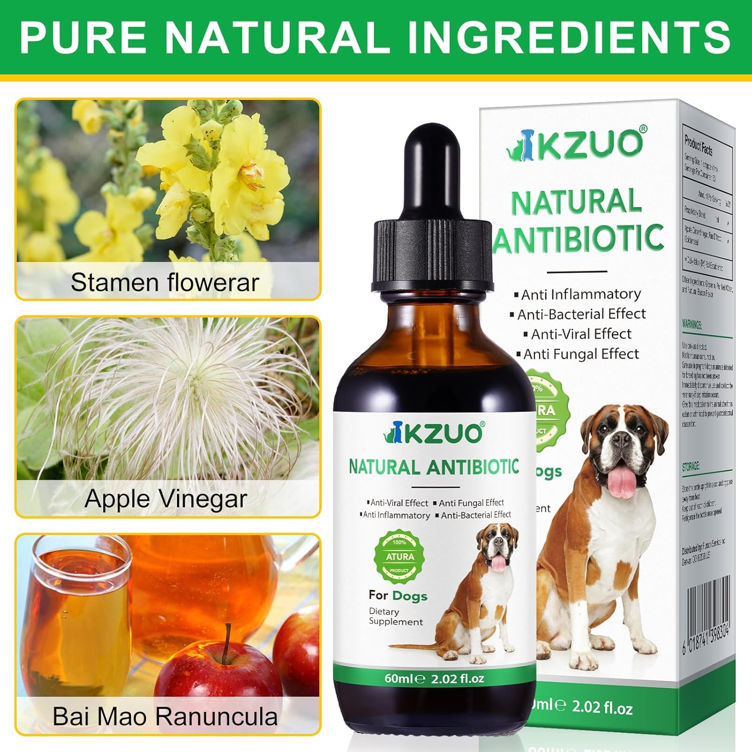 Dog Health Supplement Set: Antibiotics, Multivitamins, Topical Antibiotic for Skin Infections - 1 Piece