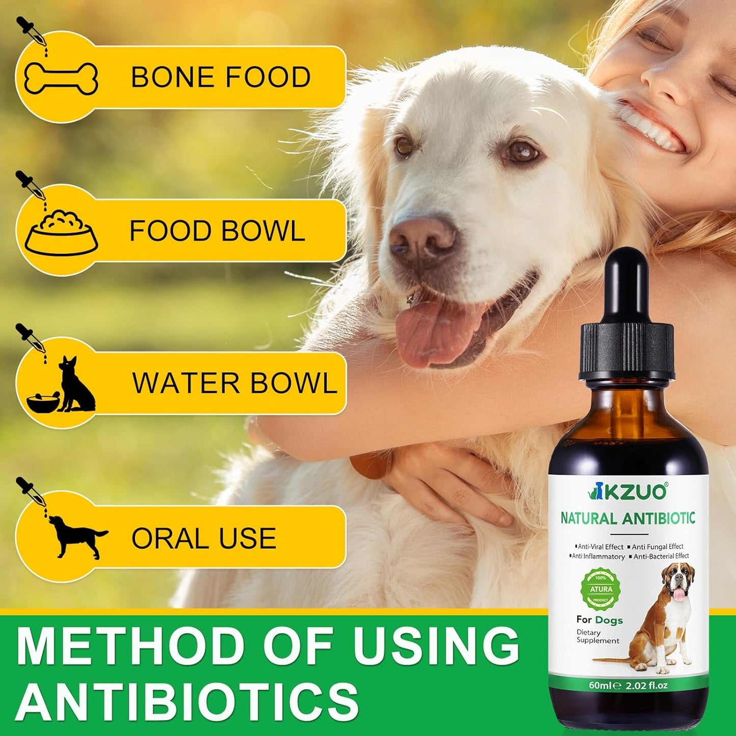 Dog Health Supplement Set: Antibiotics, Multivitamins, Topical Antibiotic for Skin Infections - 1 Piece