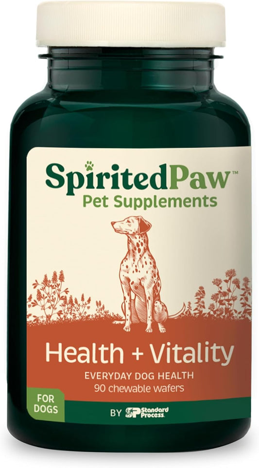 Dog Multifunctional Health Supplement with Choline, Calcium, Zinc, Vitamins D & A - 90 Chewable Wafers - Supports Immune System, Coat, Liver & Vitality