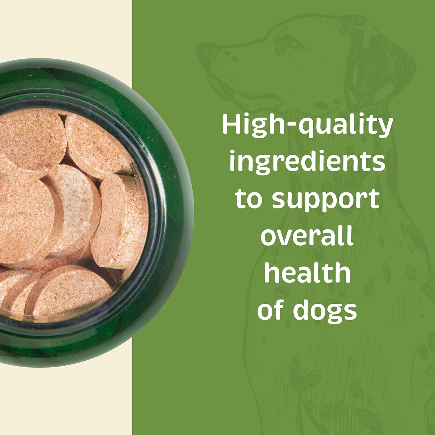 Dog Multifunctional Health Supplement with Choline, Calcium, Zinc, Vitamins D & A - 90 Chewable Wafers - Supports Immune System, Coat, Liver & Vitality