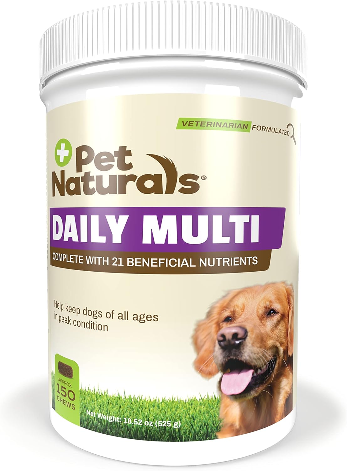 Dog Multivitamin Chews with Amino Acids and Antioxidants for Energy and Wellness - 150 Veggie Flavored Treats