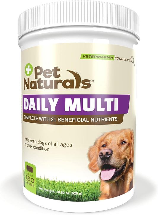 Dog Multivitamin Chews with Amino Acids and Antioxidants for Energy and Wellness - 150 Veggie Flavored Treats