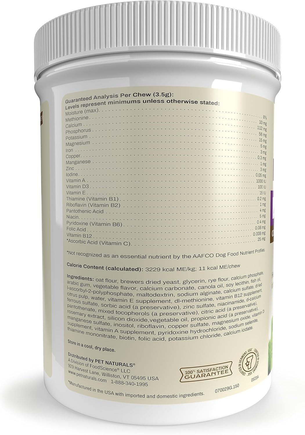 Dog Multivitamin Chews with Amino Acids and Antioxidants for Energy and Wellness - 150 Veggie Flavored Treats