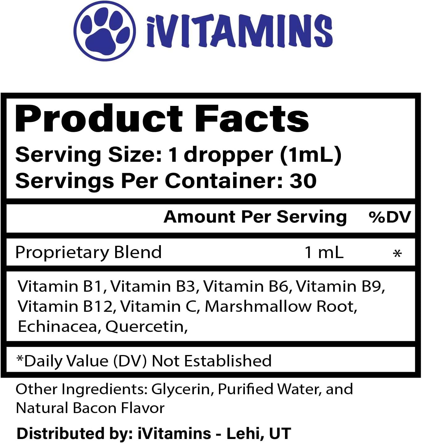Dog Multivitamin Liquid Supplement for Joint, Gut, Immune, Skin, and Heart Health - 1 fl oz