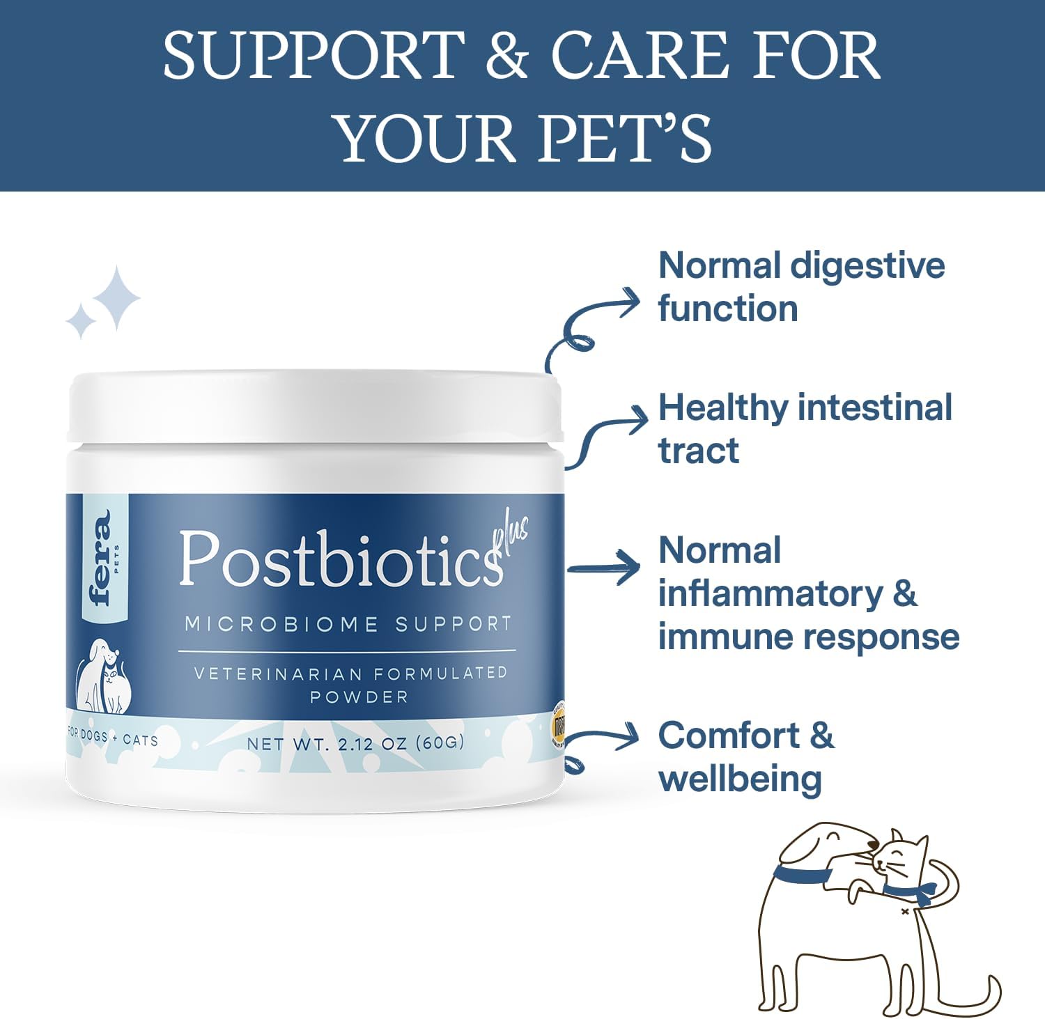 Dog Prebiotic & Postbiotic Supplement for Digestive Health & Immune Support - 120 Scoops by Fera Pet Organics