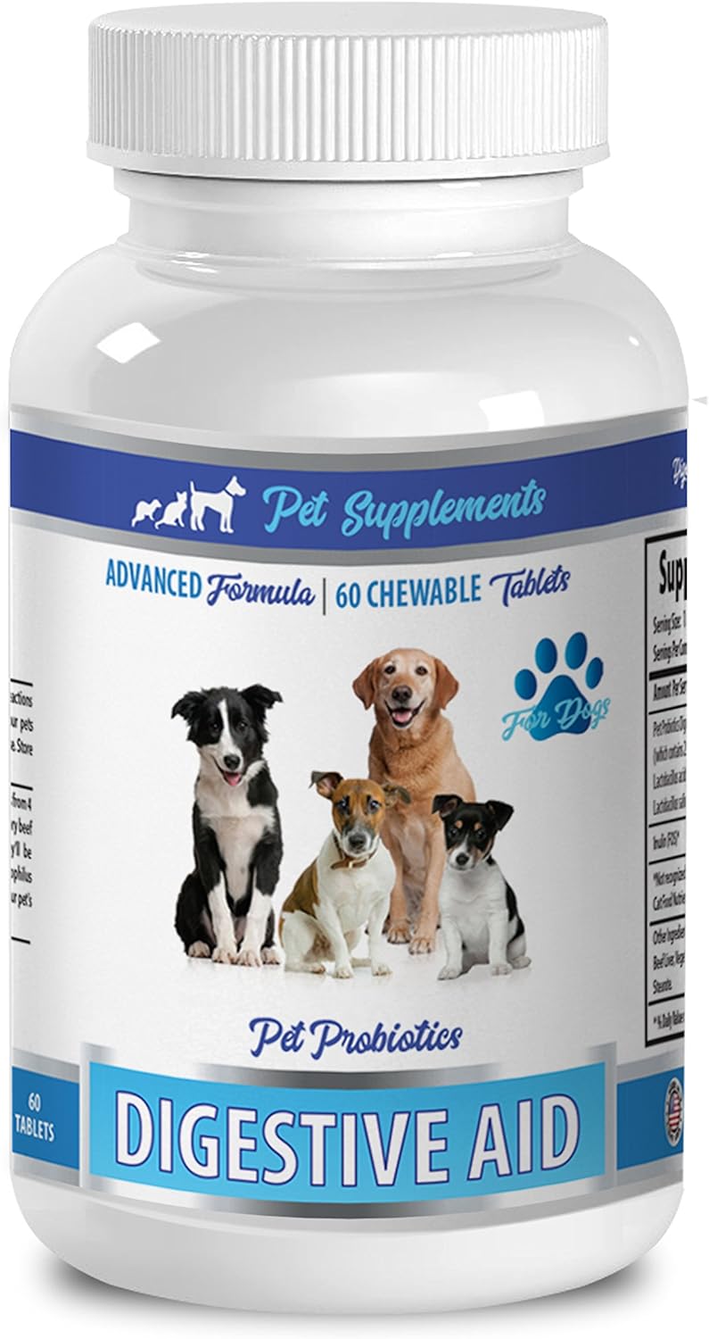 Dog Probiotics Treats for Bad Breath & Digestive Health - Natural Solution for Gas, Diarrhea - 60 Treats - Pet Supplements & Nutrition LLC