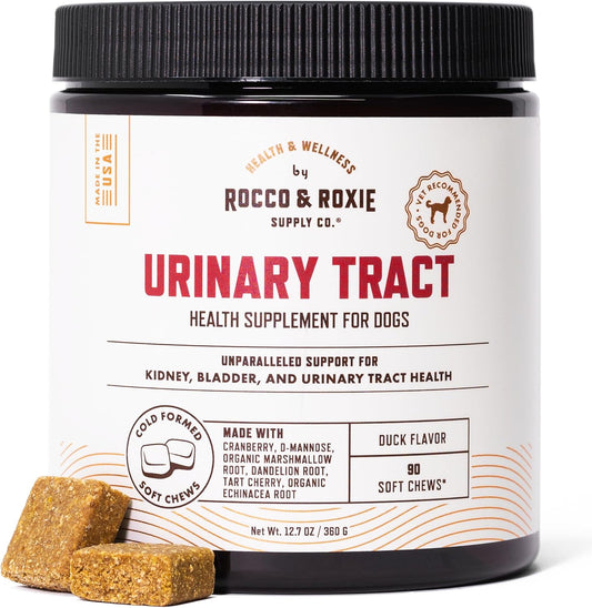 Dog UTI Treatment Soft Chews with Cranberry, D-Mannose, and Tart Cherry - Bladder Control and Urinary Tract Support for Dogs - 90 ct