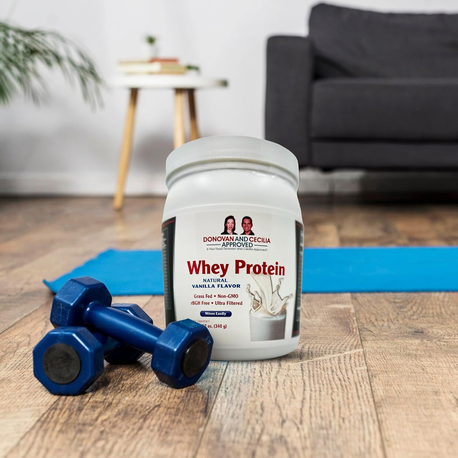 Donovan and Cecilia Approved Grass Fed Whey Protein Shake with BCAAs, 19g Protein, Vanilla Flavor, No Artificial Sweeteners - 12 Oz