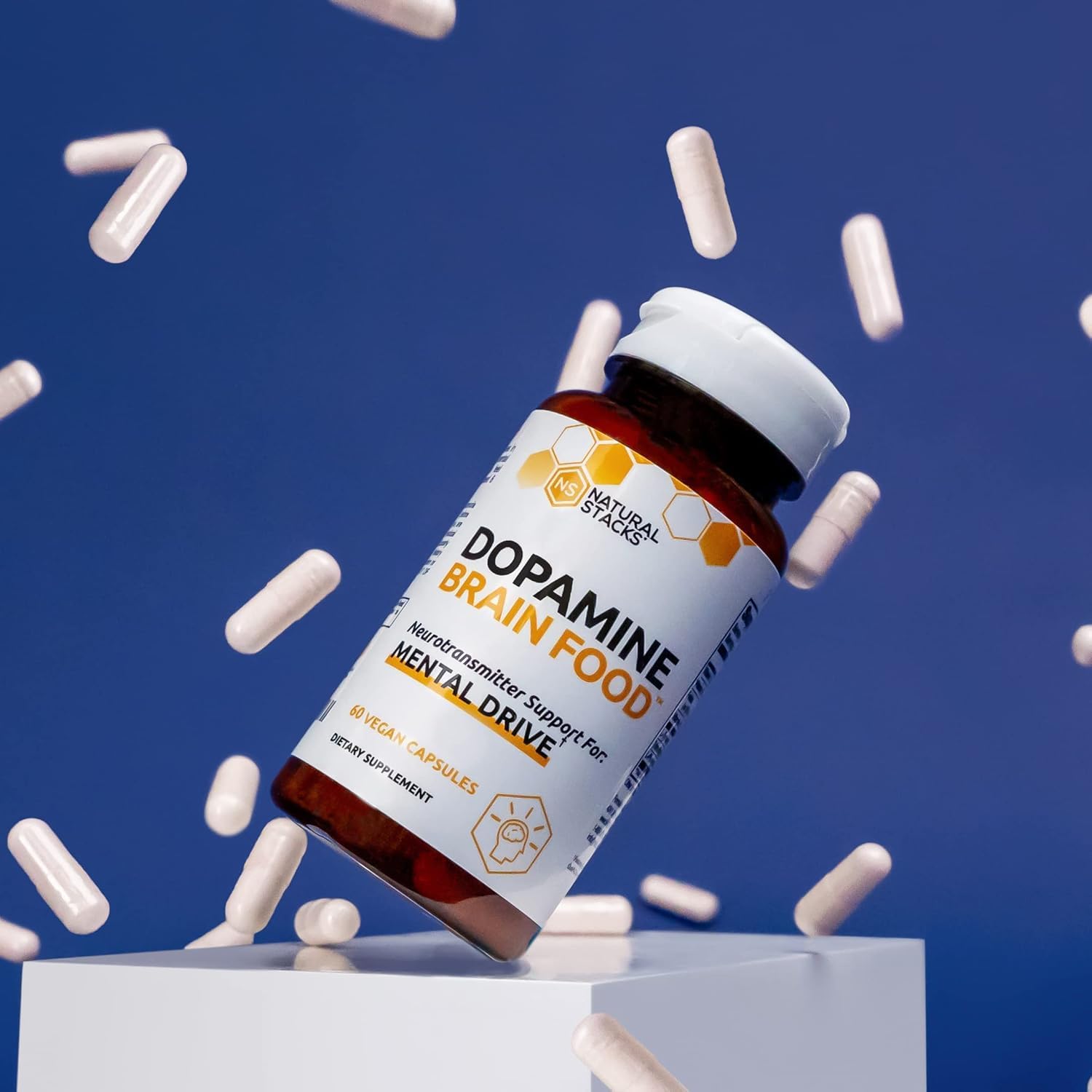 Dopamine Brain Food Supplement with L-Tyrosine for Focus & Energy - 60 Capsules