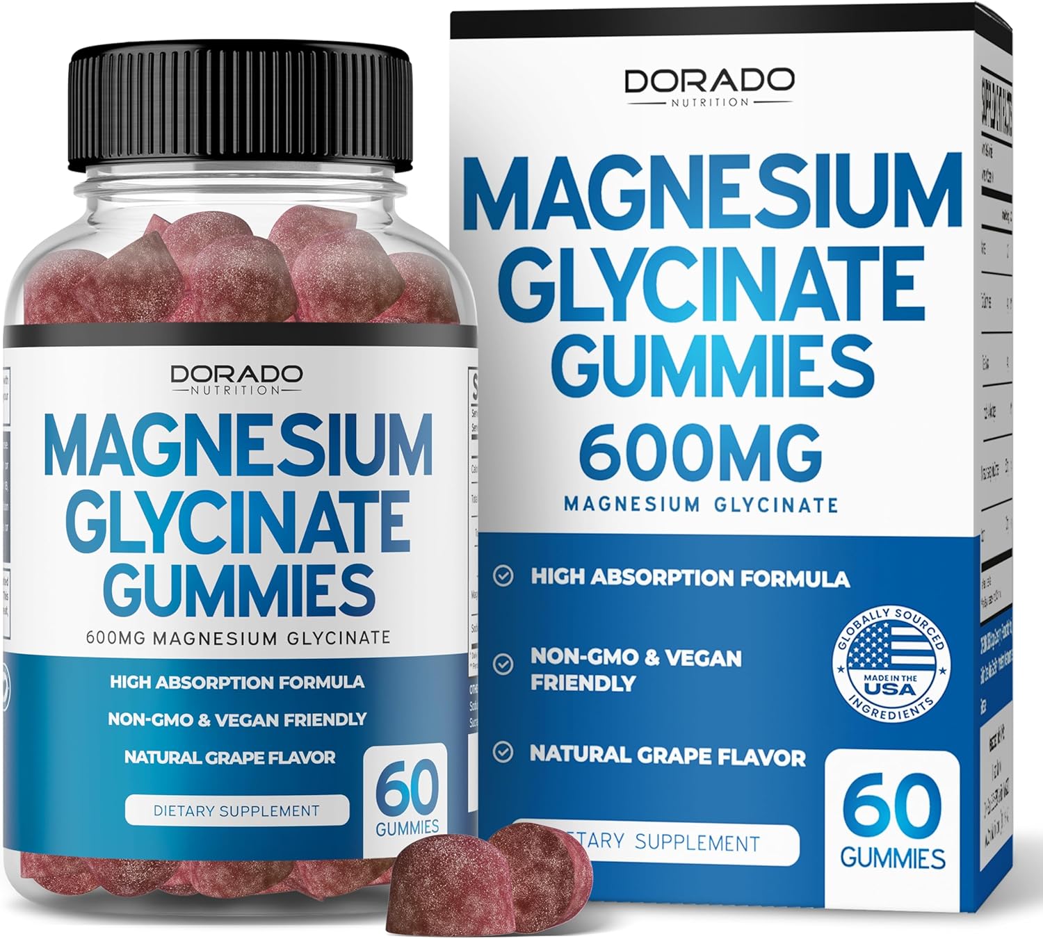 Dorado Nutrition Saffron & Magnesium Gummies Bundle - Sugar Free Advanced Formula (120 Gummies)