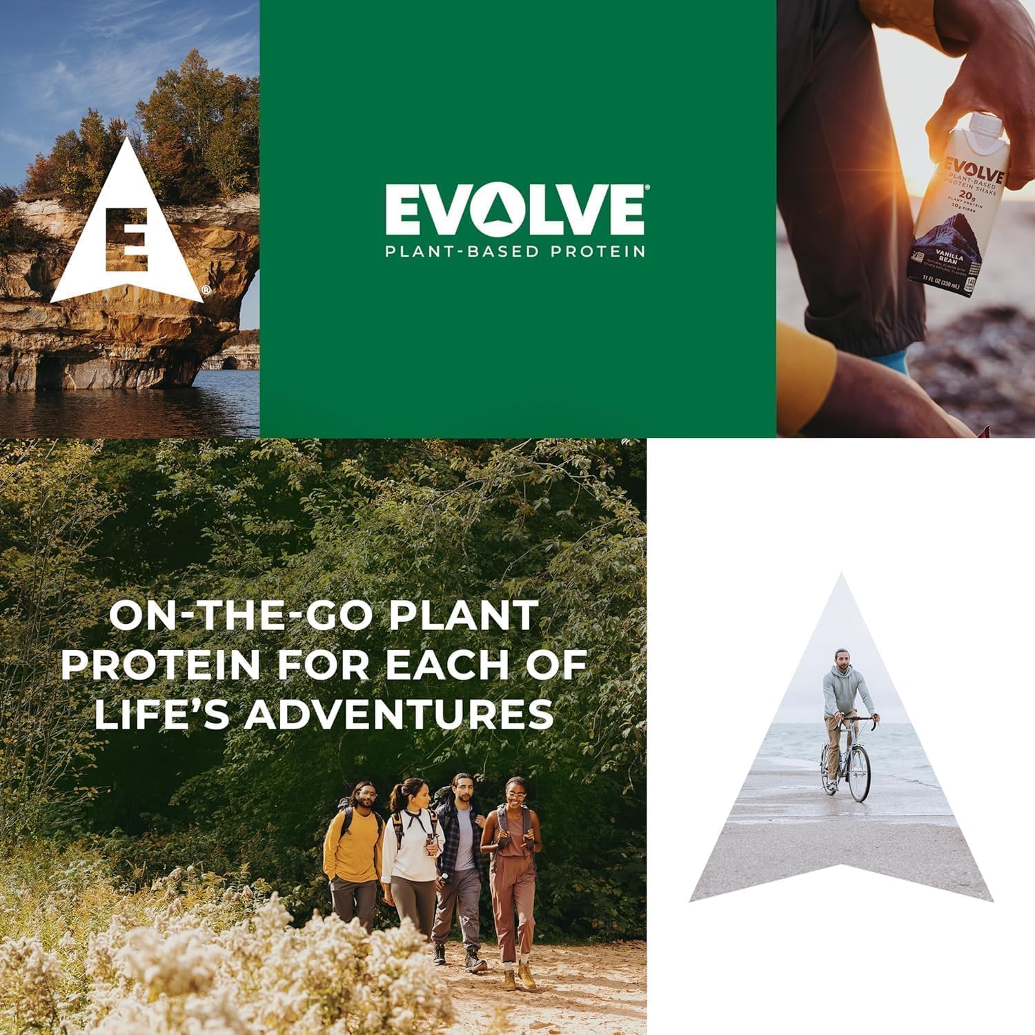 Double Chocolate Evolve Plant Based Protein Powder - 20g Vegan Protein, Dairy Free, Non-GMO, 3g Fiber - 2 lb + BPA-free Blender Bottle