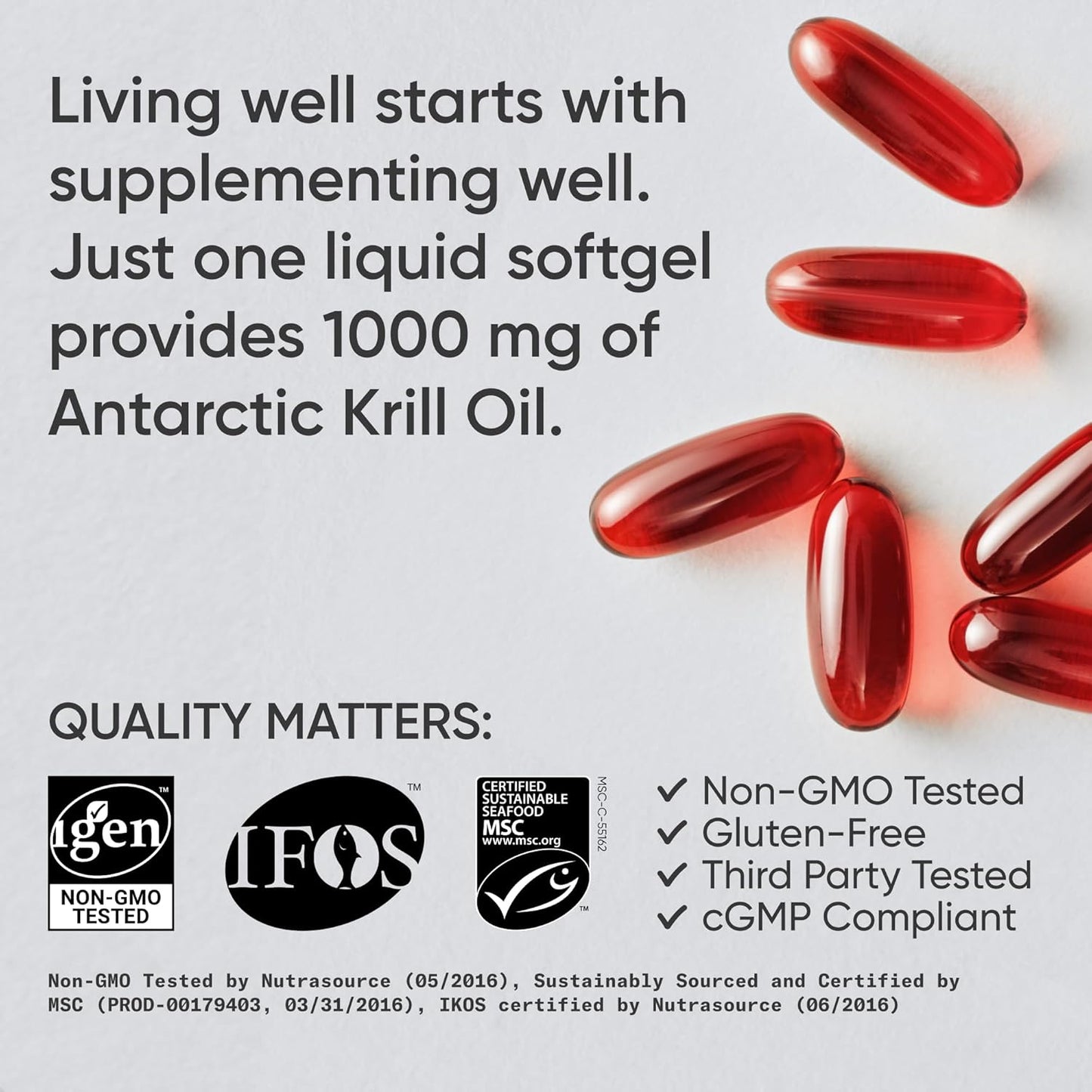 Double Strength Antarctic Krill Oil Omega 3 with Phospholipids, Choline, and Astaxanthin, Triple Strength Wild Alaska Pollock Fish Oil with Vitamin D3 K2 - 2250mg Omega 3 Power Pack