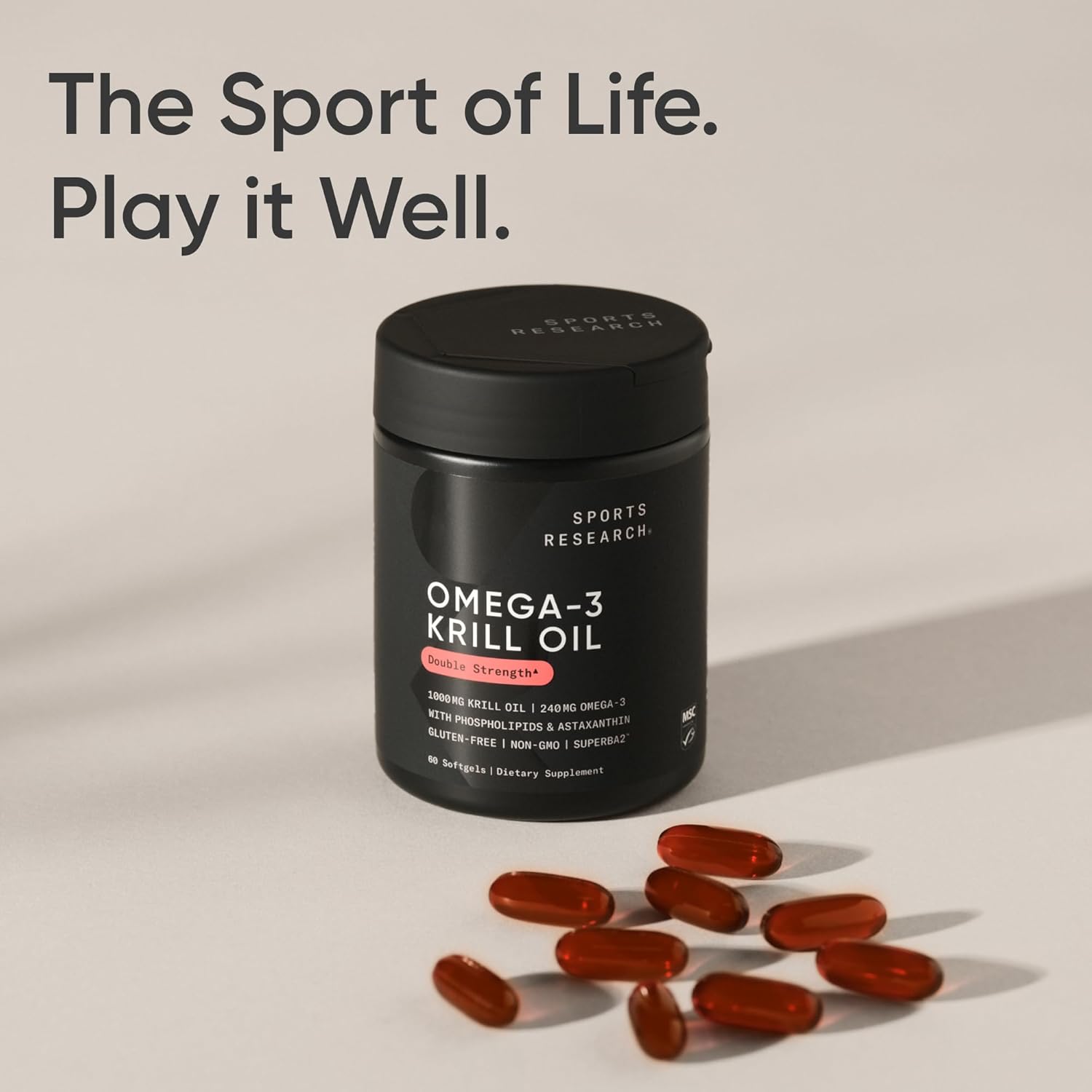 Double Strength Antarctic Krill Oil Omega 3 with Phospholipids, Choline, and Astaxanthin, Triple Strength Wild Alaska Pollock Fish Oil with Vitamin D3 K2 - 2250mg Omega 3 Power Pack