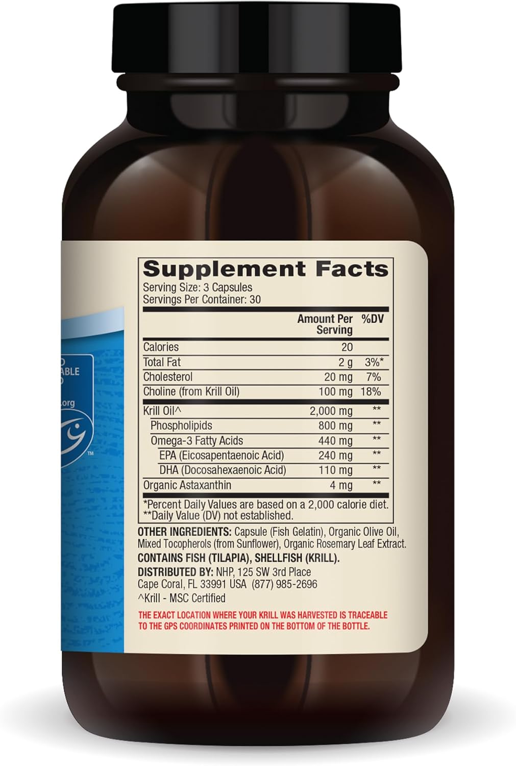 Double Strength Dr. Mercola Krill Oil - 90 Servings (270 Capsules) - 2,000 mg Per Serving - Omega-3 Dietary Supplement - Non-GMO - MSC Certified