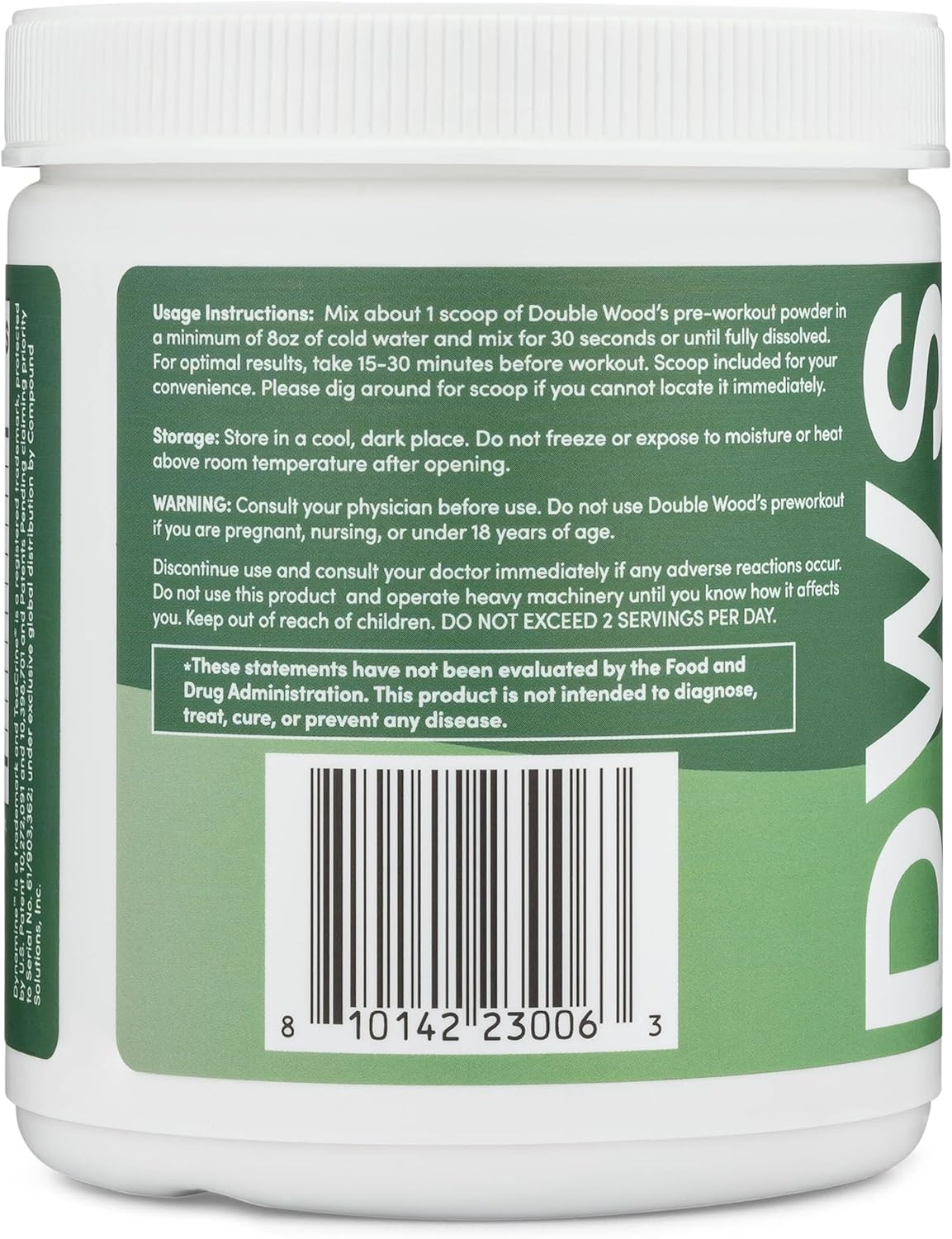 Double Wood Pre Workout Powder for Men & Women - Caffeine, Beta Alanine, L-Citrulline, Dynamine, L-Theanine, Taurine, Theacrine - 30 Servings (Watermelon Lime)