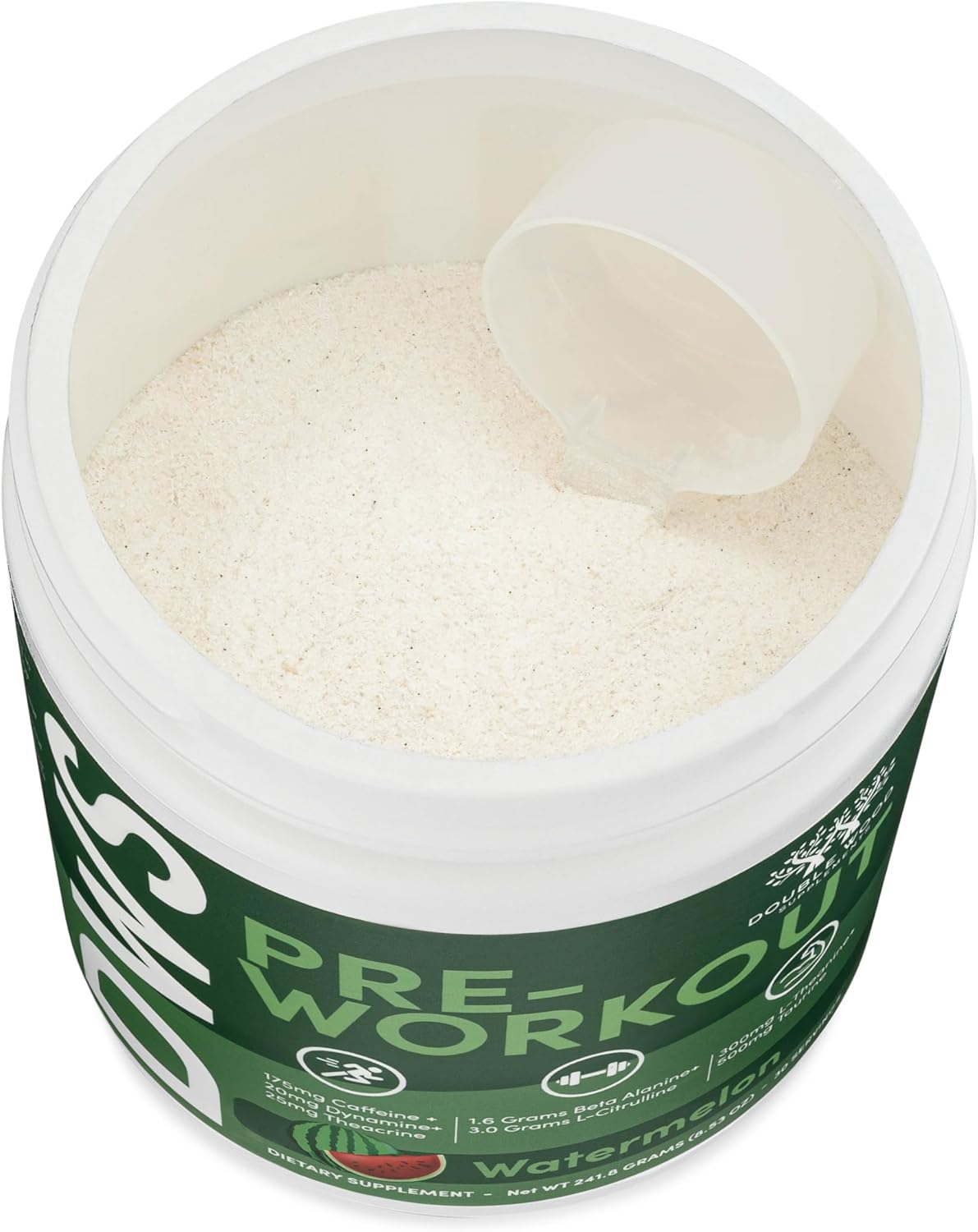 Double Wood Pre Workout Powder for Men & Women - Caffeine, Beta Alanine, L-Citrulline, Dynamine, L-Theanine, Taurine, Theacrine - 30 Servings (Watermelon Lime)