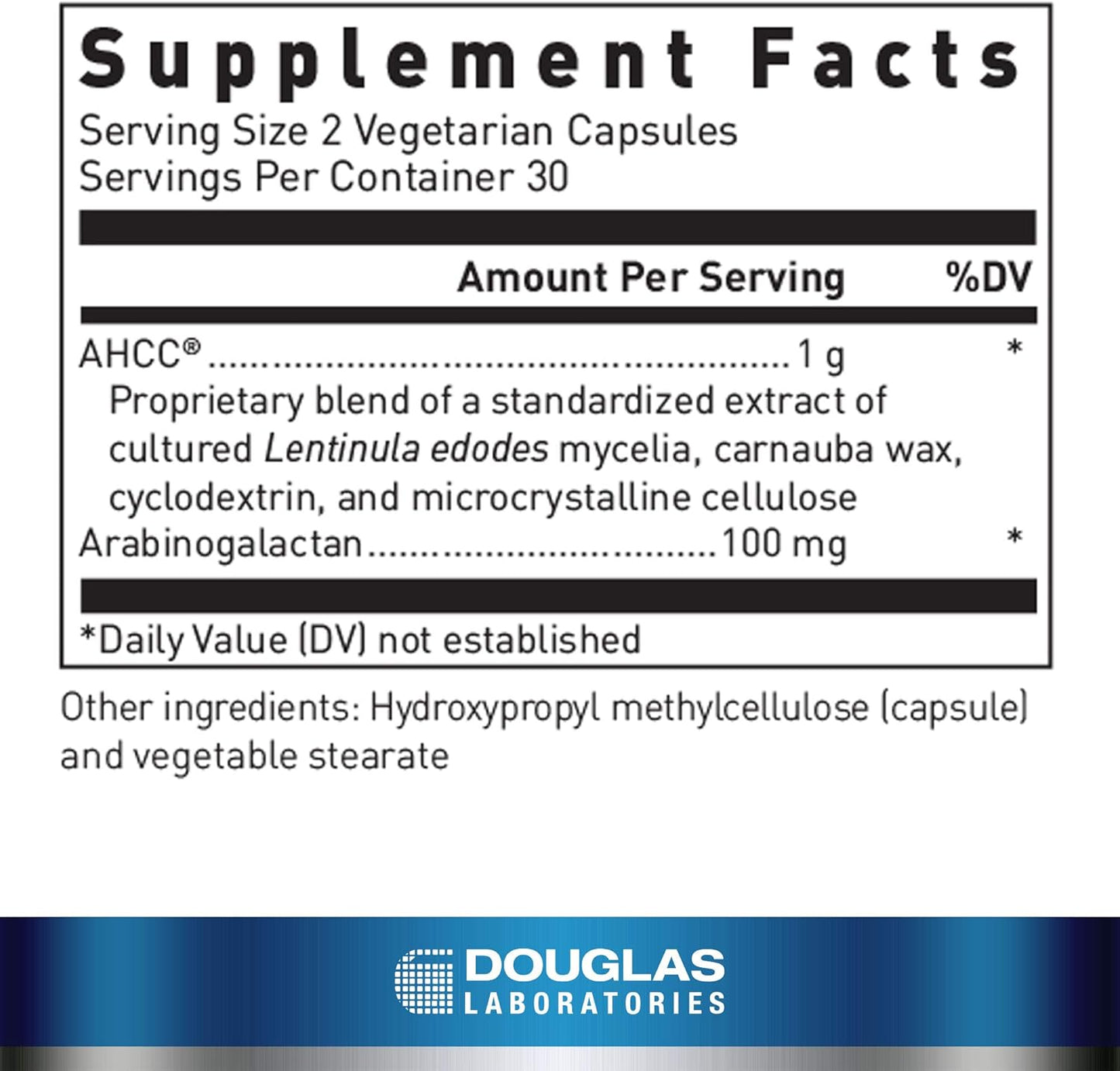 Douglas Laboratories AHCC Plus Capsules - Mushroom Extract Formula with Arabinogalactin for Immune Support