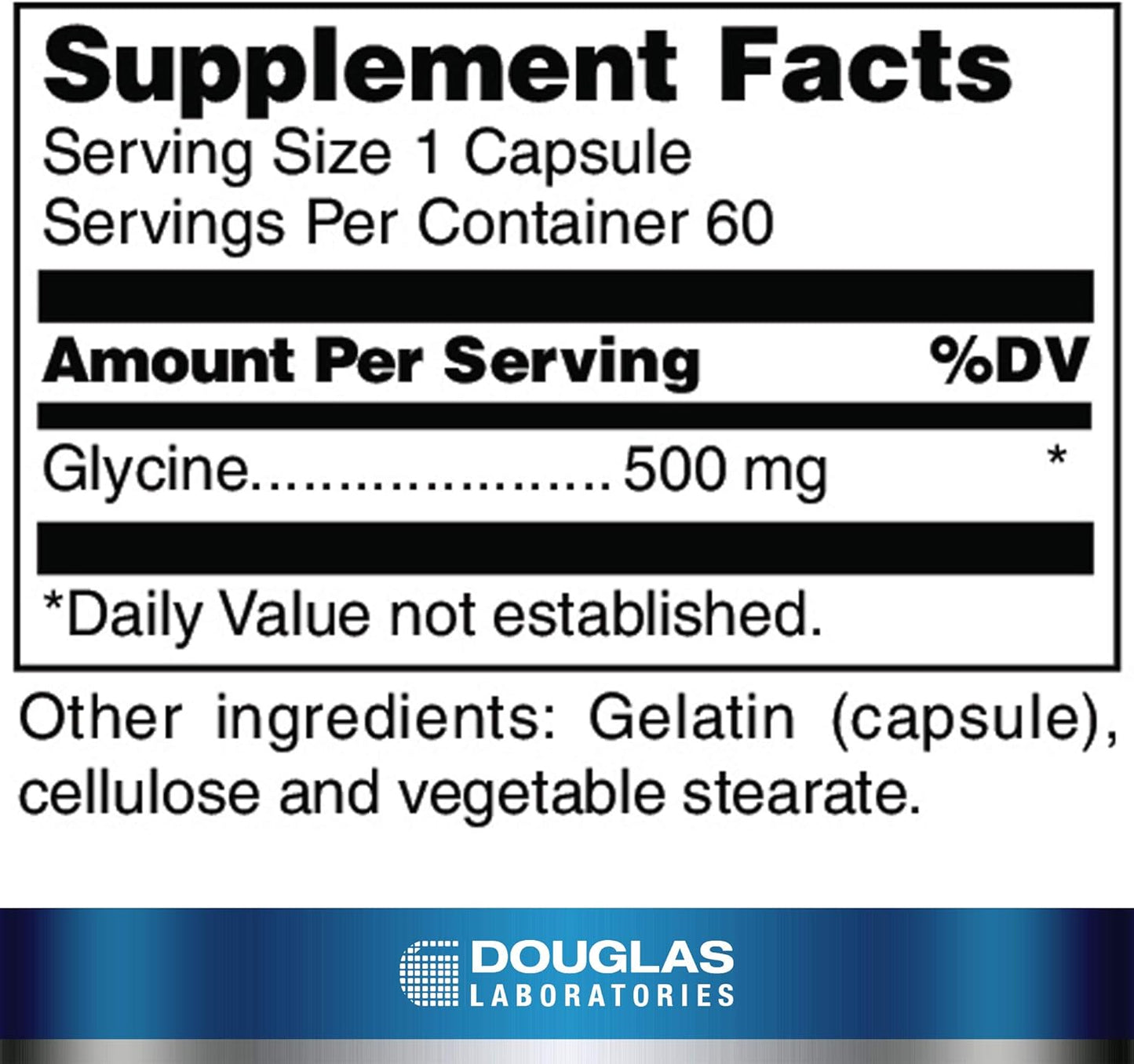 Douglas Laboratories Glycine Capsules - Supports Neurological, GI, and Connective Tissue Health - 60 ct.