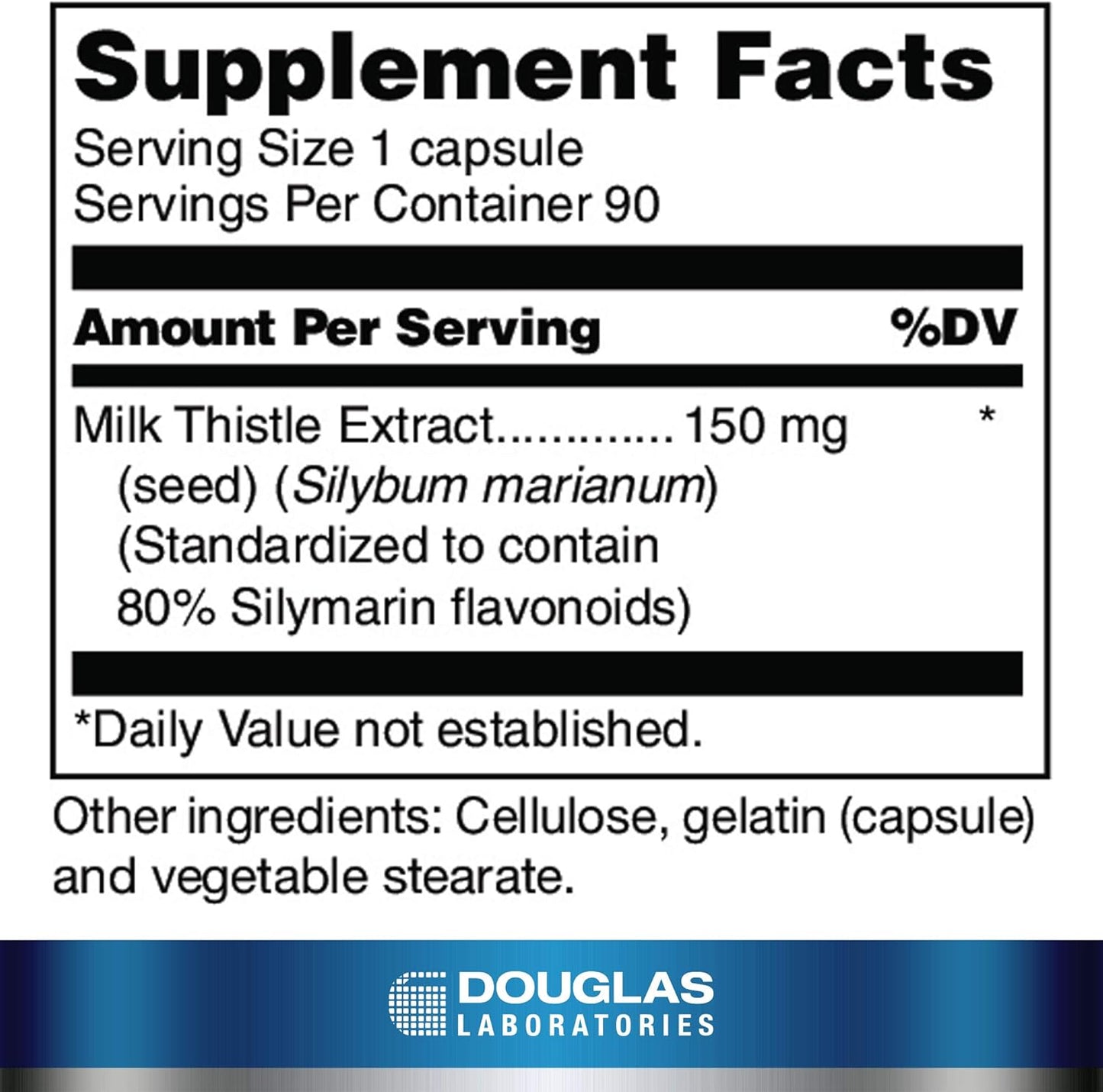 Douglas Laboratories Silymarin Capsules | 150mg Milk Thistle Extract | 90 Capsules | Liver Support Supplement