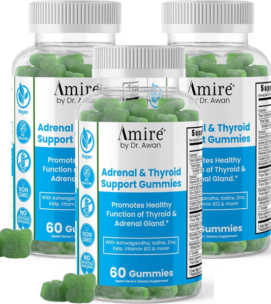 Dr. Awan Thyroid Support Gummies with Kelp, Selenium, and Ashwagandha for Energy and Immunity - 180 Gummies, 90-Day Supply