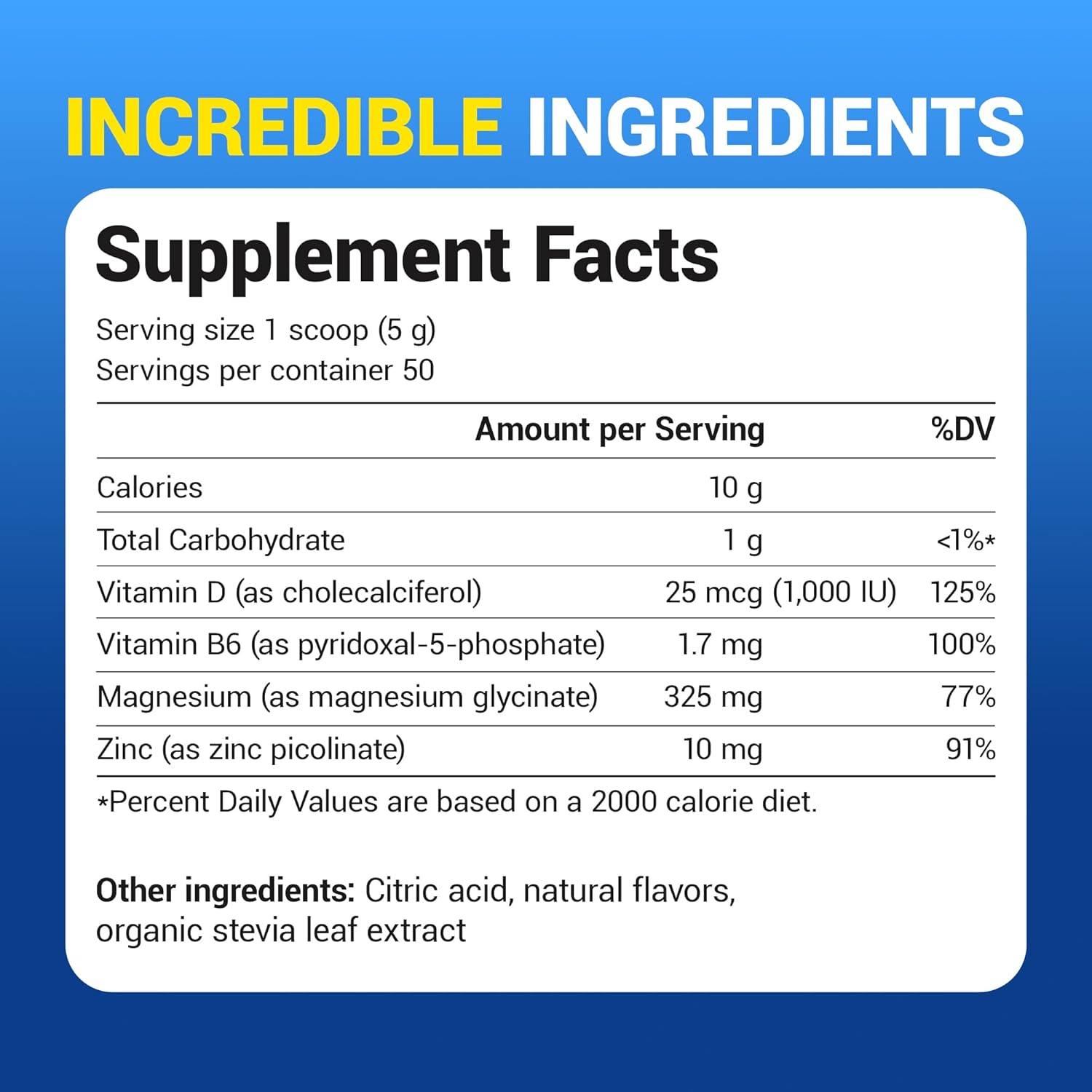 Dr. Berg Magnesium Glycinate Powder with Vitamin D3 & Zinc for Sleep, Relaxation, Stress Relief - Raspberry Lemon Flavor - 50 Servings