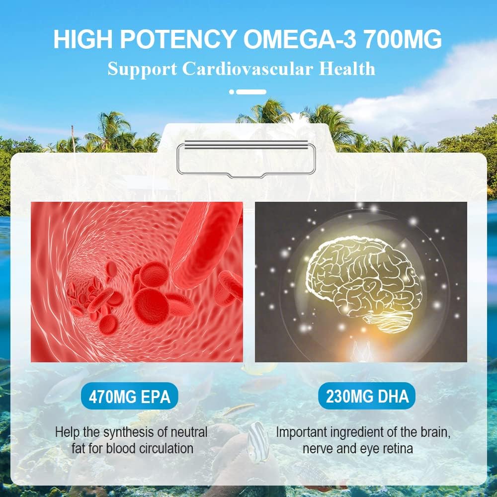 Dr. Brian Omega-3 Fish Oil Supplements for High Absorption with EPA, DHA, Fatty Acids, Triglyceride, Vitamin E - Lemon Flavor - 180 Softgels