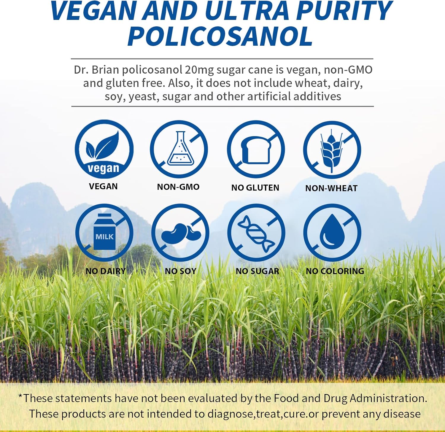 Dr. Brian Roettger Policosanol 20mg Tablets for Heart & Cholesterol Health - Non-GMO, Gluten Free Vegetarian Formula