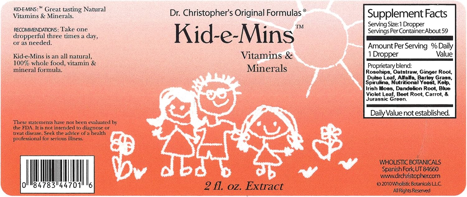 Dr. Christopher Kid-e-Mins Vitamin and Minerals Liquid Supplement 2 oz - Original Formula