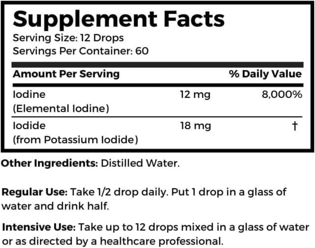 Dr. Clark Lugol’s Iodine 2% Solution - Natural Stomach Relief - 3Pack - 1 fl. Oz with Dropper - Bernard Jensen's