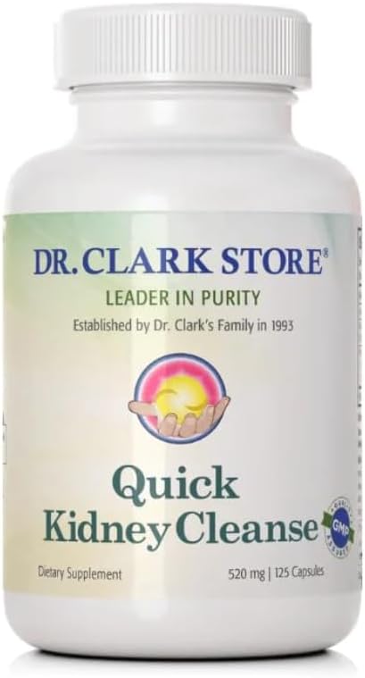 Dr. Clark Store Quick Kidney Cleanse Capsules - Natural Support & Detox Supplement for Kidneys