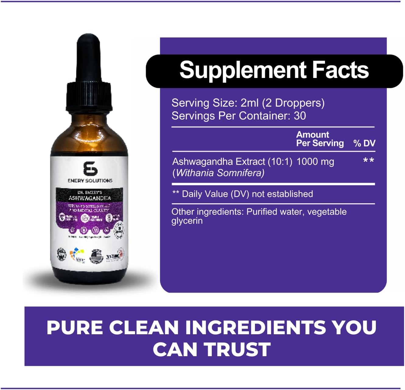 Dr Emery's Blood Pressure Support Bundle: Capsules & Ashwagandha Drops with Magnesium, D3, Potassium, Zinc - Vegan & Sugar-Free