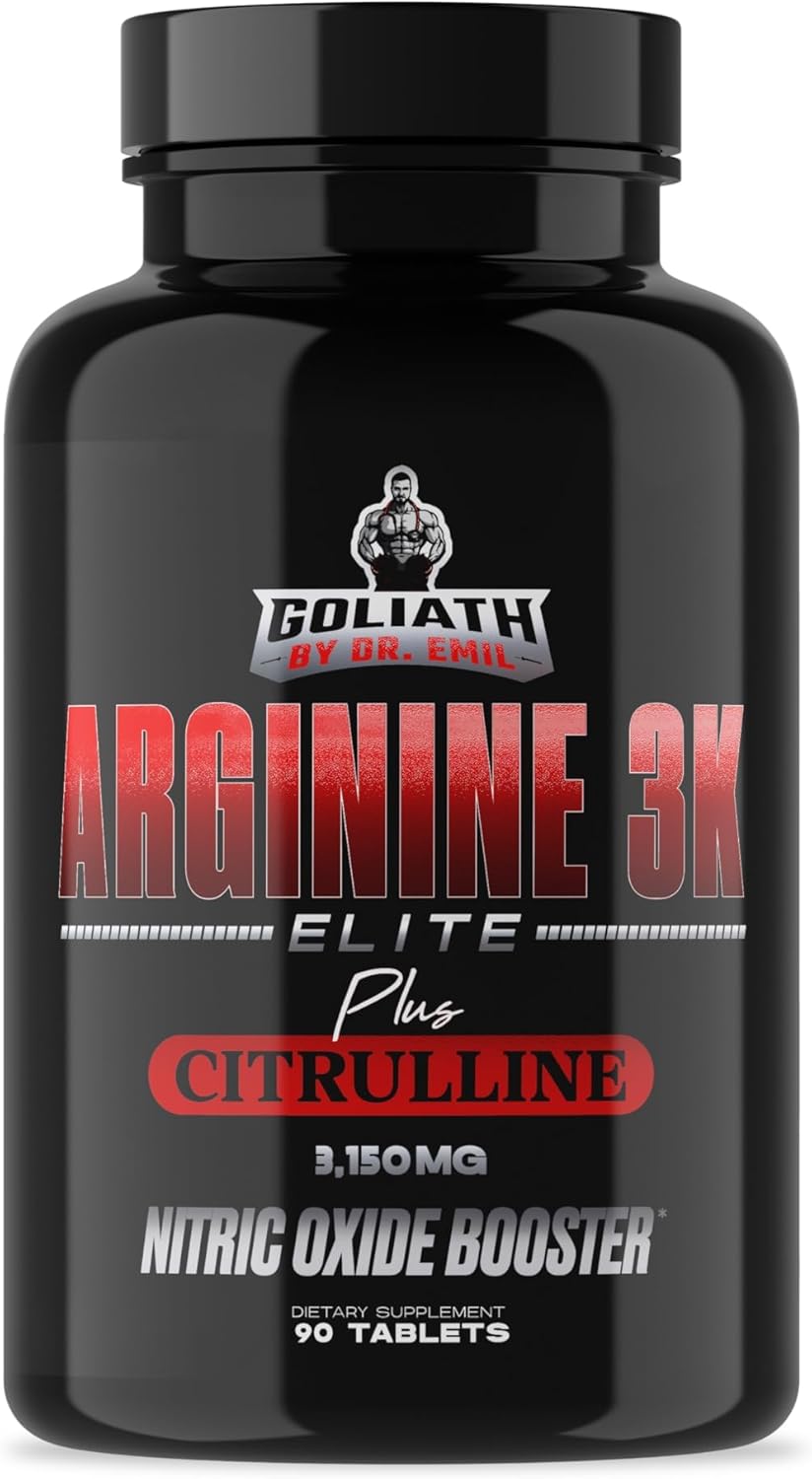 Dr. Emil Nutrition Elite L Arginine and L-Citrulline Nitric Oxide Supplement - 3150mg Dose - 90 Tablets for Vascularity, Endurance, and Heart Health