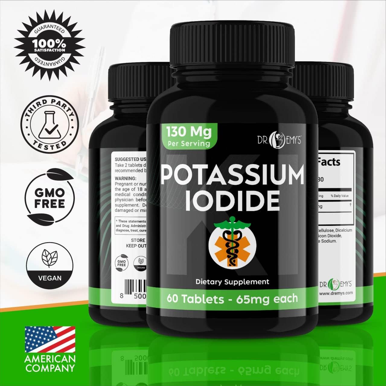 Dr. Emy's Potassium Iodide Pills 2-Pack - 120 Tablets, 130mg Servings
