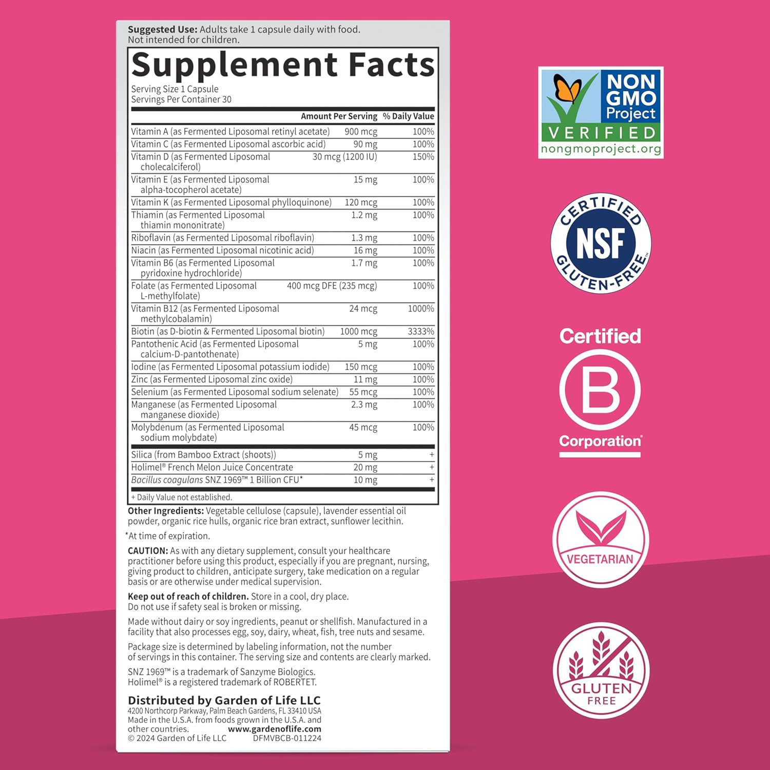 Dr. Formulated Multi+ Beauty Complex: Liposomal Multivitamin for Hair, Skin, Nails - French Melon SOD, Biotin, Probiotics - 30 Capsules