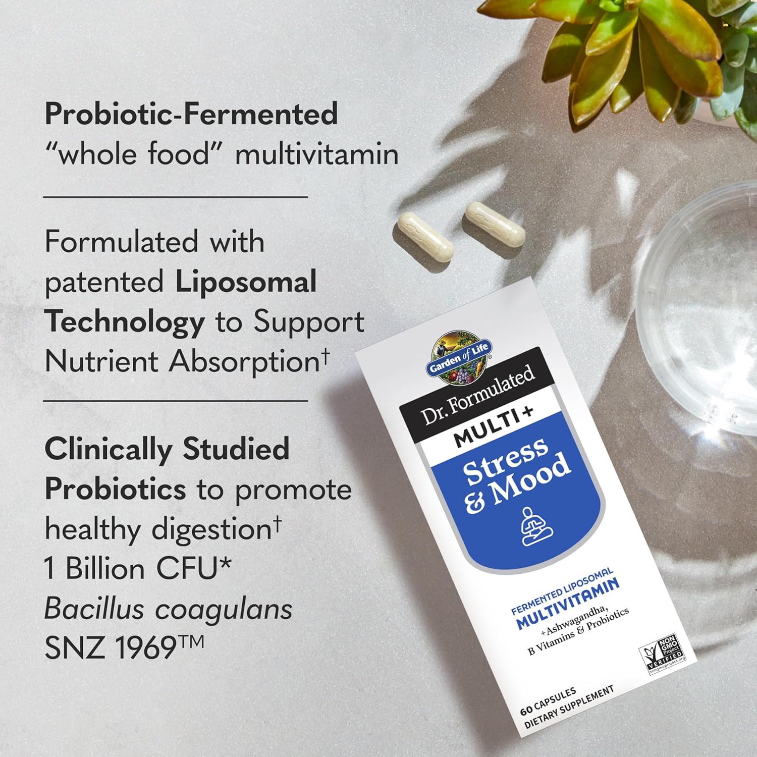 Dr. Formulated Multi+ Stress & Mood Liposomal Multivitamin with Ashwagandha - 60 Capsules