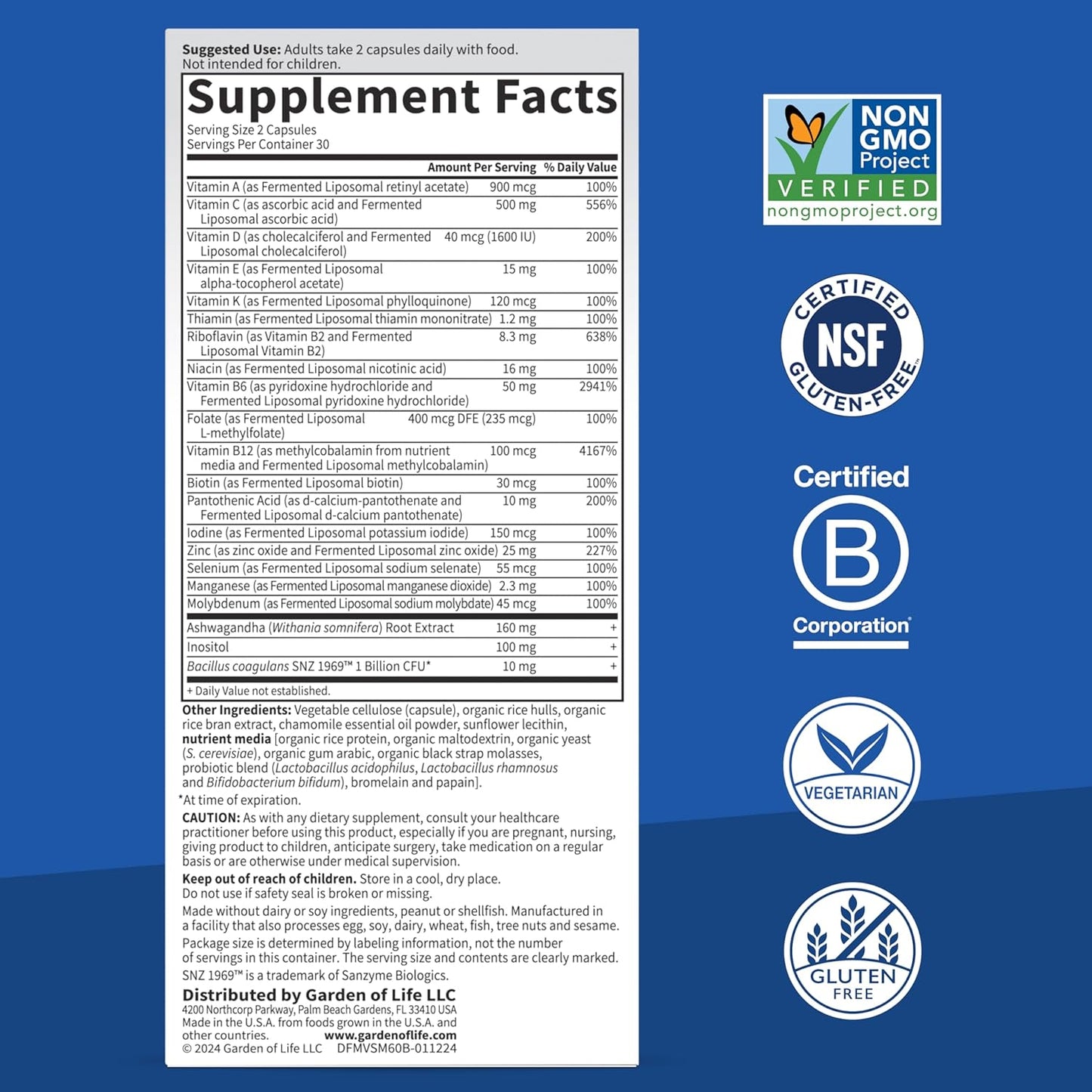 Dr. Formulated Multi+ Stress & Mood Liposomal Multivitamin with Ashwagandha - 60 Capsules