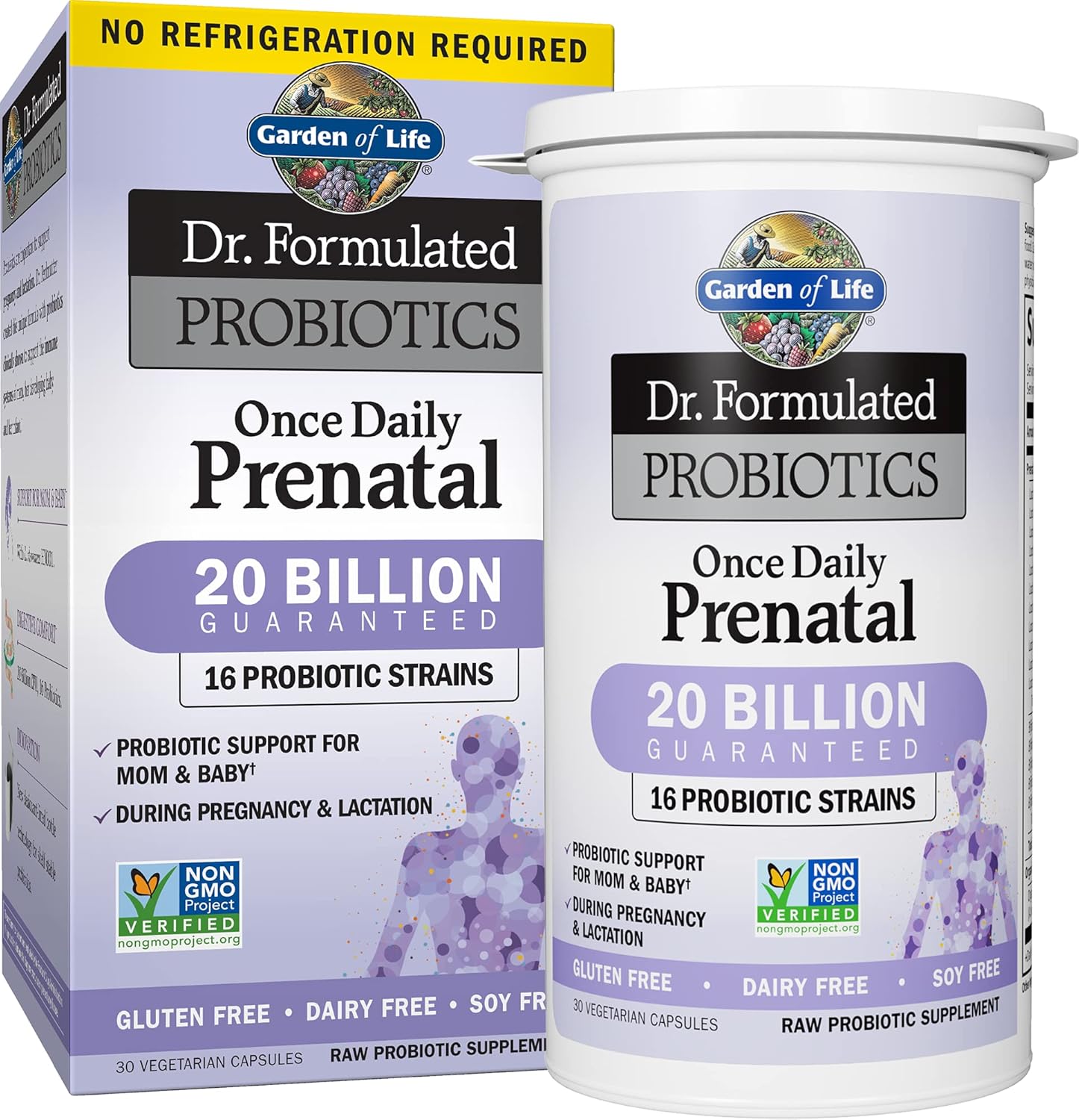 Dr. Formulated Prenatal Vitamin with Folate for Energy & Fetal Development + Probiotics for Gut Health - Garden of Life Organics