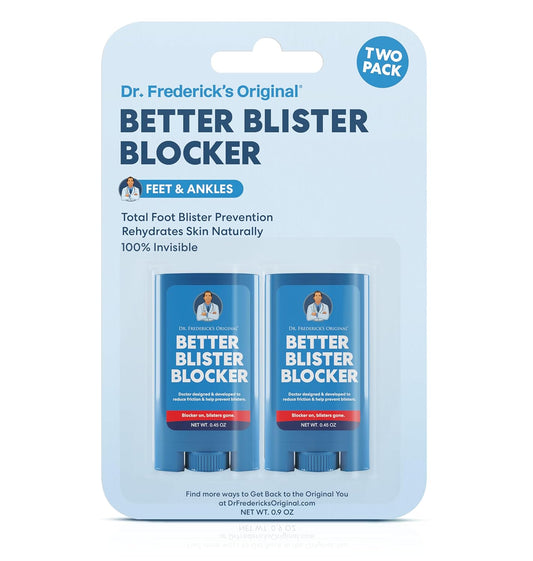 Dr. Frederick's Original Better Blister Blocker - Anti-Chafing Stick for Blister Prevention - 2 Sticks - Travel Size - Ideal for Walks, Runs, and Theme Parks