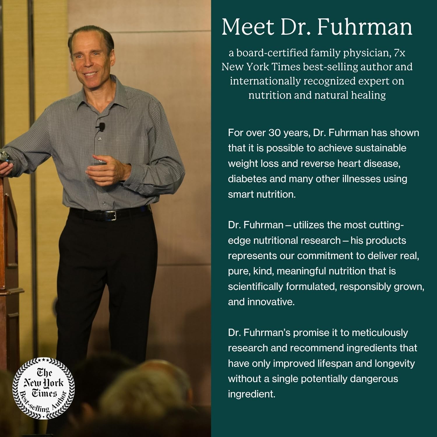 Dr. Fuhrman Men's Daily Whole Food Multivitamin - 120 Capsules, Vegan Formula for Men 50+ for Health & Vitality