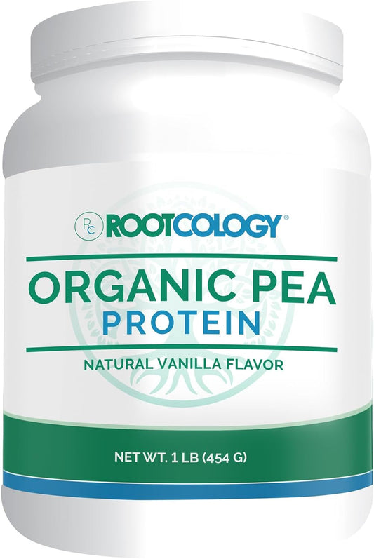 Dr. Izabella Wentz Organic Pea Protein Powder - USDA Certified with 20g Plant Protein/Serving - Natural Vanilla Flavor - 454g/15 Servings