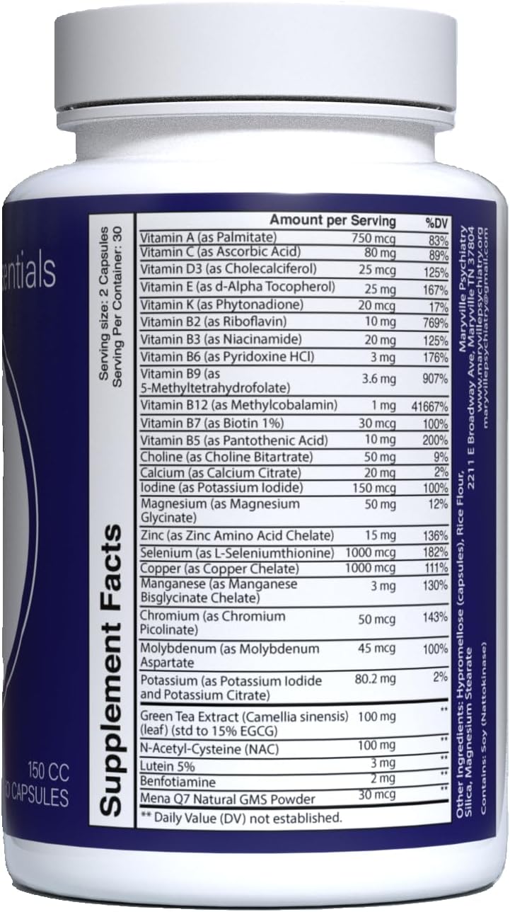 Dr. Justin Lapollo's Neuroprotective Brain Support Supplement, Enhances Cognitive Function with Multivitamin/Multimineral Formula, 60 Capsules
