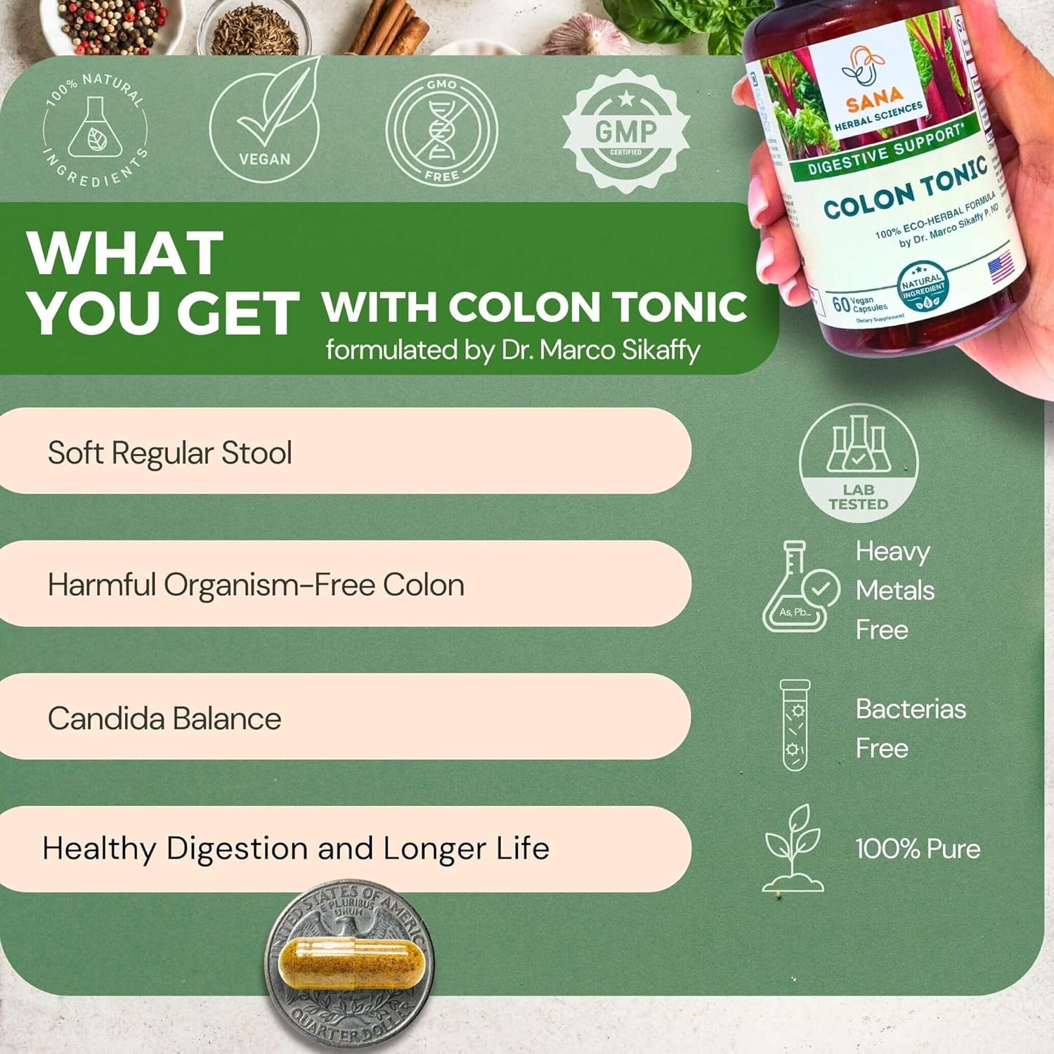 Dr. Marco Sikaffy's Sana Herbal Sciences 15-Day Detox for Artery Health & Digestive Support - Organic Colon Cleanse & Plaque Removal for Men & Women