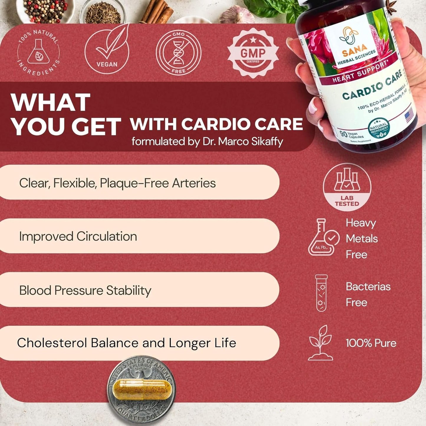 Dr. Marco Sikaffy's Sana Herbal Sciences 15-Day Detox for Artery Health & Digestive Support - Organic Colon Cleanse & Plaque Removal for Men & Women