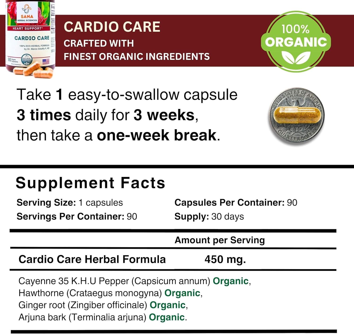 Dr. Marco Sikaffy's Sana Herbal Sciences 15-Day Detox for Artery Health & Digestive Support - Organic Colon Cleanse & Plaque Removal for Men & Women