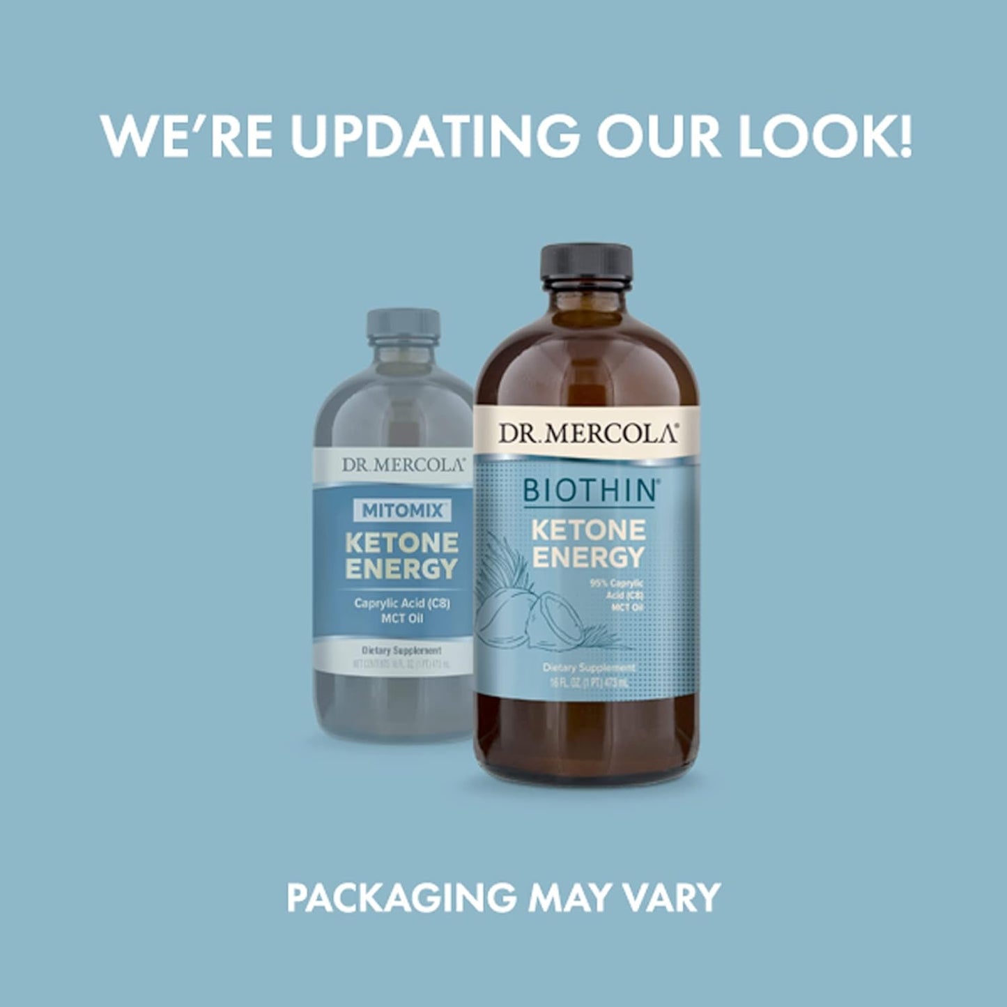 Dr. Mercola Biothin Ketone Energy Caprylic Acid MCT Oil - 16 oz - Non GMO, Soy-Free, Gluten Free - 31 Servings