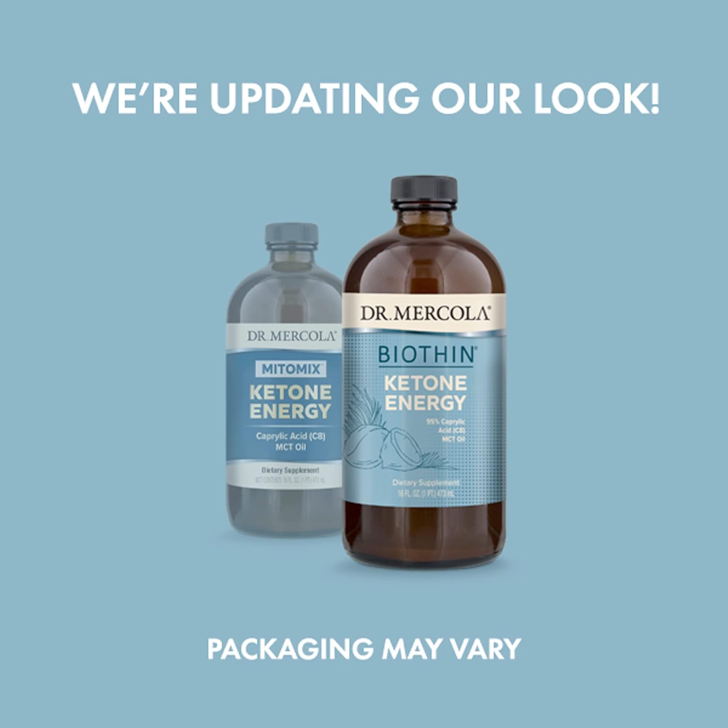 Dr. Mercola Biothin Ketone Energy Caprylic Acid MCT Oil - 16 oz - Non GMO, Soy-Free, Gluten Free - 31 Servings