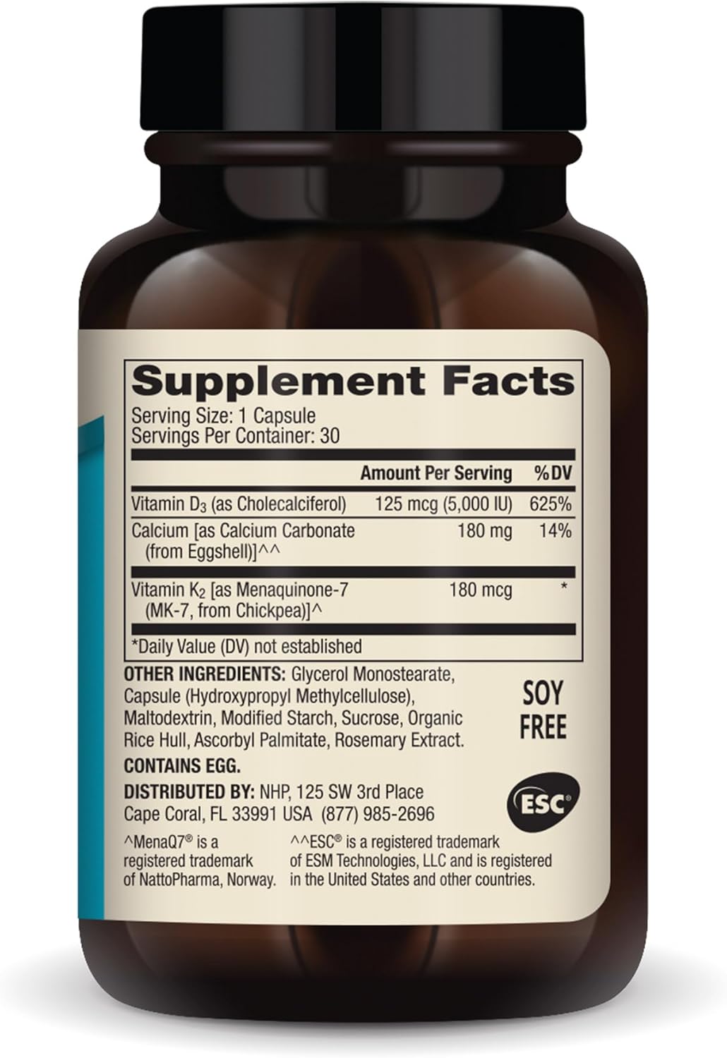 Dr. Mercola Calcium with Vitamins D3 & K2 Supplement for Bone and Organ Health - 30 Capsules, Non GMO