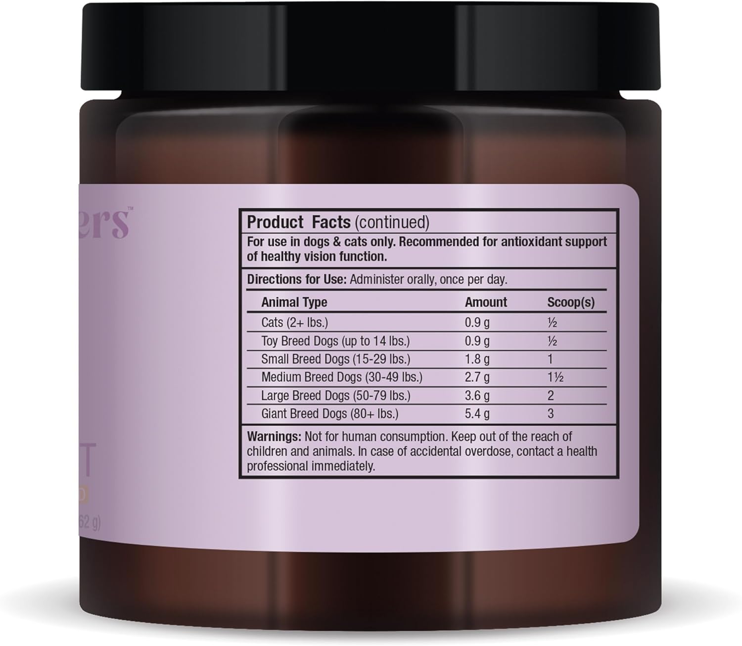 Dr. Mercola Eye Support for Cats and Dogs - 6.34 oz (180 g), Non-GMO, Gluten Free